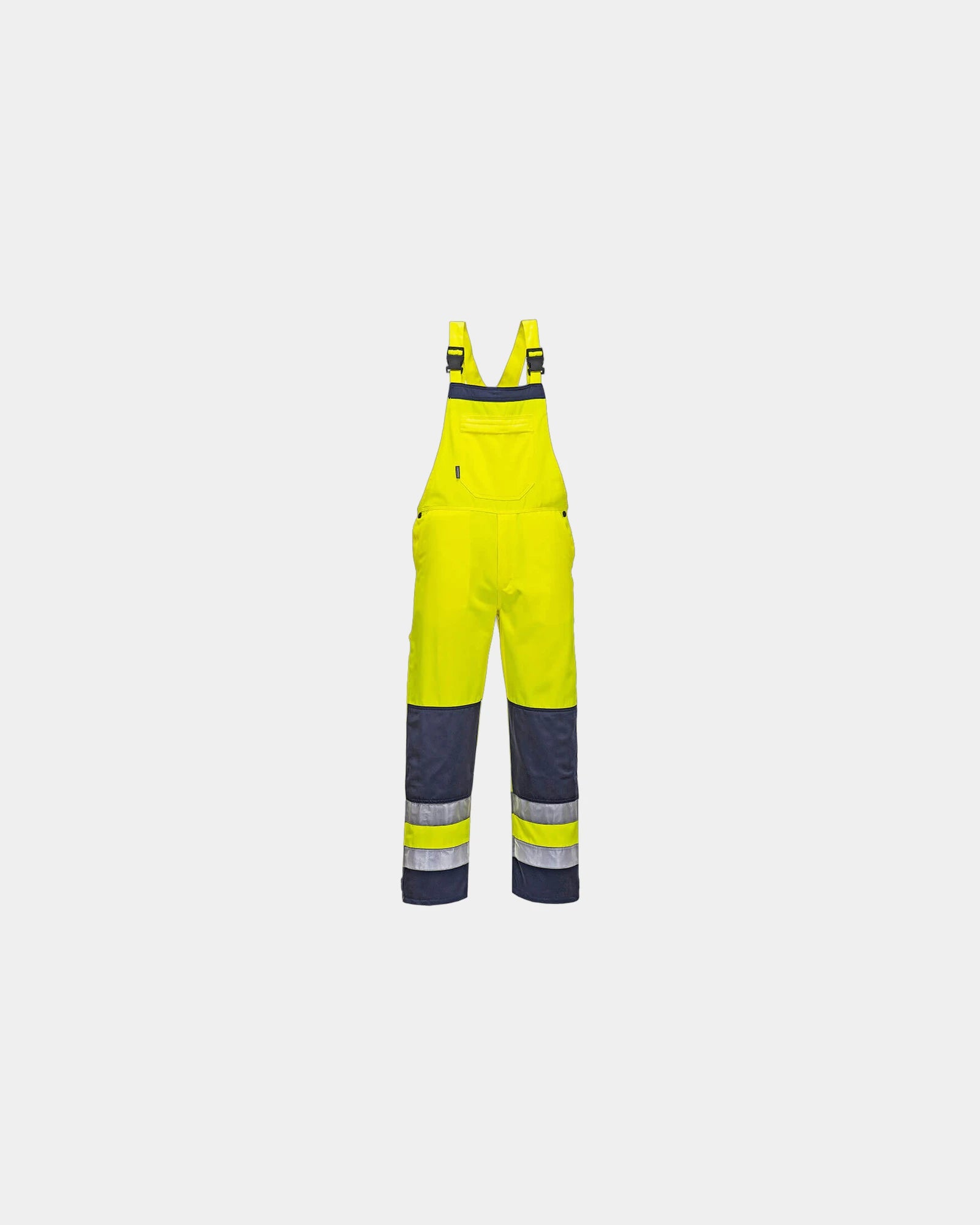 Werkbroek hi-vis Girona met kniezakken om te personaliseren - Geel-Marineblauw